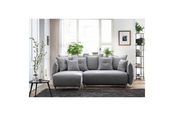 Puffin Sovesofa med divan 3-seter - Grå - Møbler - Sofaer - Sovesofaer - Sovesofa divan
