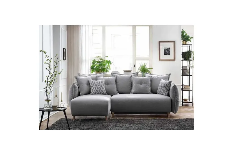 Puffin Sovesofa med divan 3-seter - Grå - Møbler - Sofaer - Sovesofaer - Sovesofa divan