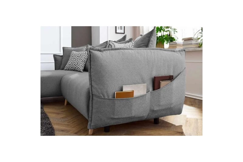 Puffin Sovesofa med divan 3-seter - Grå - Møbler - Sofaer - Sovesofaer - Sovesofa divan