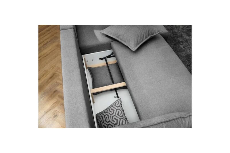 Puffin Sovesofa med divan 3-seter - Grå - Møbler - Sofaer - Sovesofaer - Sovesofa divan