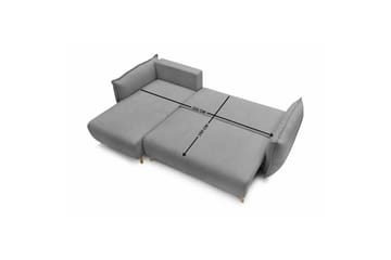 Puffin Sovesofa med divan 3-seter - Grå - Møbler - Sofaer - Sovesofaer - Sovesofa divan