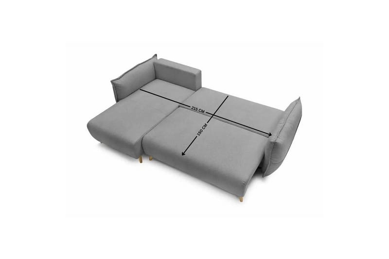 Puffin Sovesofa med divan 3-seter - Grå - Møbler - Sofaer - Sovesofaer - Sovesofa divan