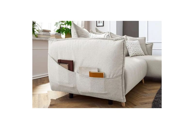 Puffin Sovesofa med divan 3-seter - Kremhvit - Møbler - Sofaer - Sovesofaer - Sovesofa divan