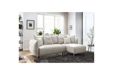 Puffin Sovesofa med divan 3-seter - Kremhvit - Møbler - Sofaer - Sovesofaer - Sovesofa divan