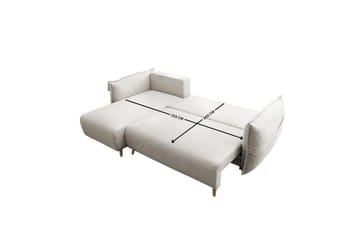 Puffin Sovesofa med divan 3-seter - Kremhvit - Møbler - Sofaer - Sovesofaer - Sovesofa divan