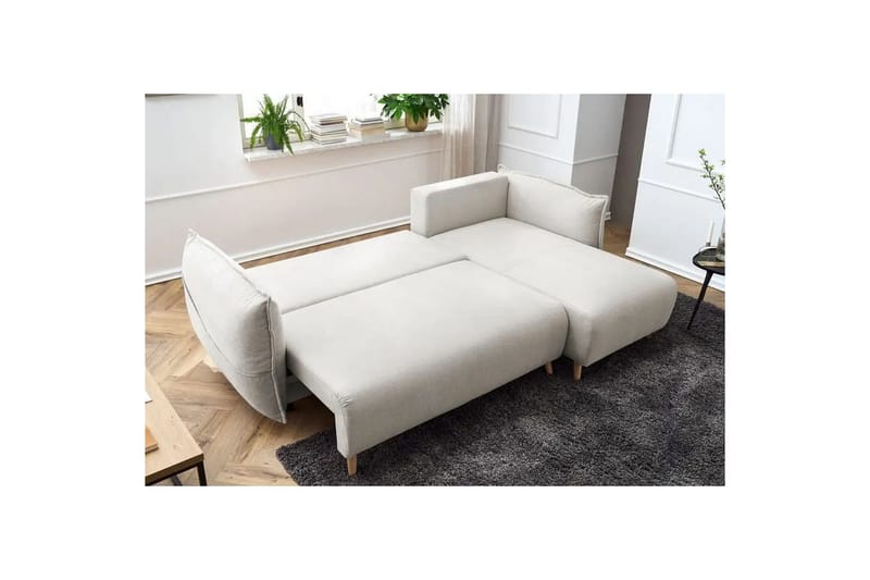 Puffin Sovesofa med divan 3-seter - Kremhvit - Møbler - Sofaer - Sovesofaer - Sovesofa divan