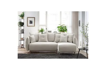 Puffin Sovesofa med divan 3-seter - Kremhvit - Møbler - Sofaer - Sovesofaer - Sovesofa divan