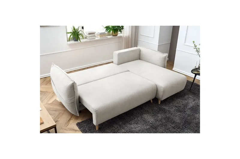 Puffin Sovesofa med divan 3-seter - Kremhvit - Møbler - Sofaer - Sovesofaer - Sovesofa divan