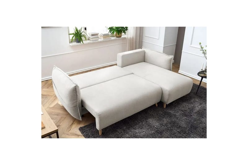 Puffin Sovesofa med divan 3-seter - Kremhvit - Møbler - Sofaer - Sovesofaer - Sovesofa divan