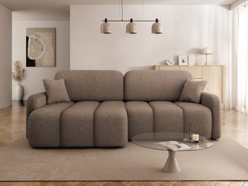 Quarlos 3-seters Sovesofa med Divan Venstre og Oppbevaring - Brun - Møbler - Sofaer - Sovesofaer - Hjørnesovesofa