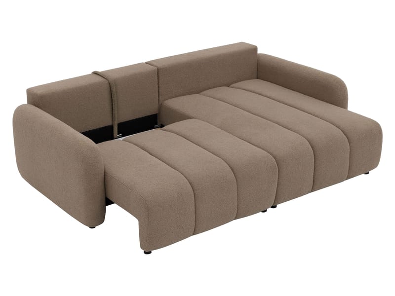 Quarlos 3-seters Sovesofa med Divan Venstre og Oppbevaring - Brun - Møbler - Sofaer - Sovesofaer - Hjørnesovesofa