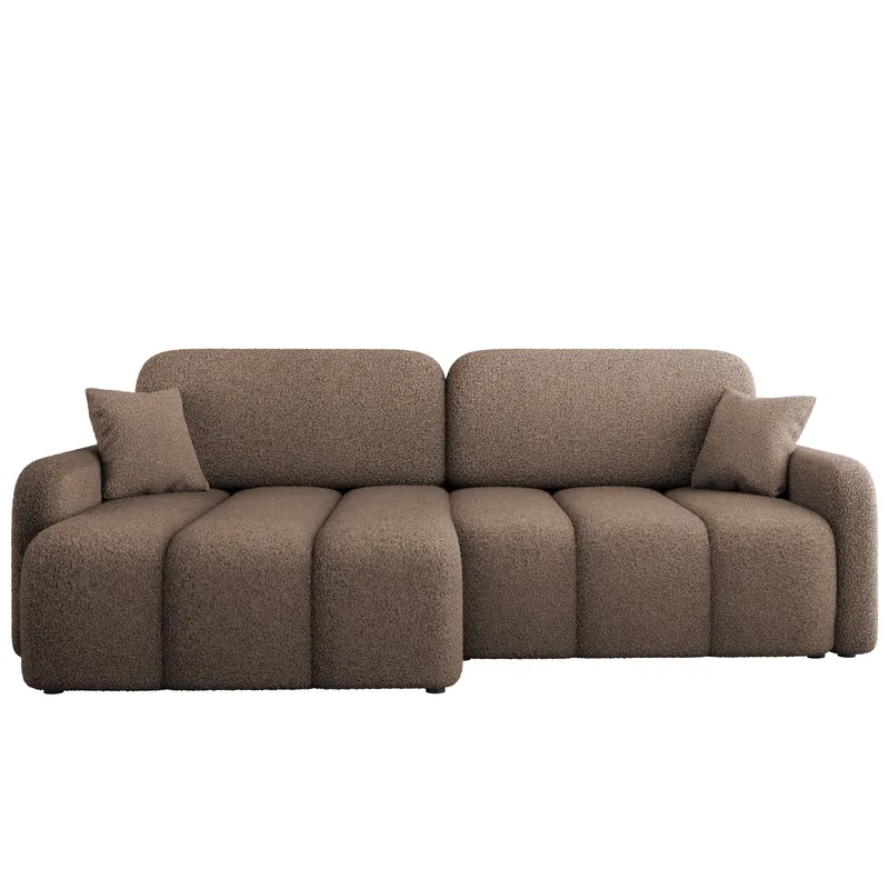 Quarlos 3-seters Sovesofa med Divan Venstre og Oppbevaring, Brun