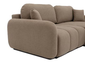 Quarlos 3-seters Sovesofa med Divan Venstre og Oppbevaring - Brun - Møbler - Sofaer - Sovesofaer - Hjørnesovesofa