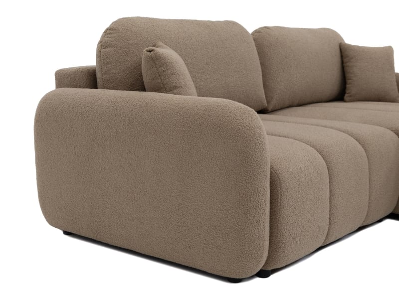 Quarlos 3-seters Sovesofa med Divan Venstre og Oppbevaring - Brun - Møbler - Sofaer - Sovesofaer - Hjørnesovesofa