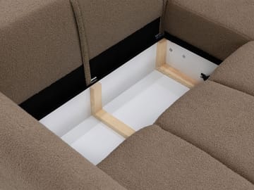 Quarlos 3-seters Sovesofa med Divan Venstre og Oppbevaring - Brun - Møbler - Sofaer - Sovesofaer - Hjørnesovesofa