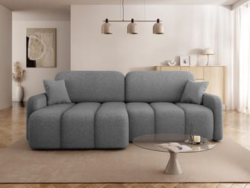Quarlos 3-seters Sovesofa med Divan Venstre og Oppbevaring - Grå - Møbler - Sofaer - Sovesofaer - Hjørnesovesofa