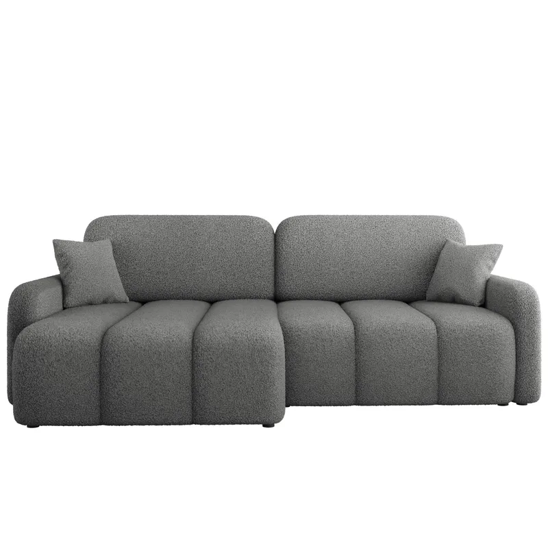 Quarlos 3-seters Sovesofa med Divan Venstre og Oppbevaring, Grå