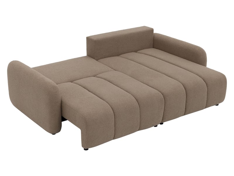 Quarlos 3-seters Sovesofa med Divan Venstre og Oppbevaring - Mørk beige - Møbler - Sofaer - Sovesofaer - Hjørnesovesofa