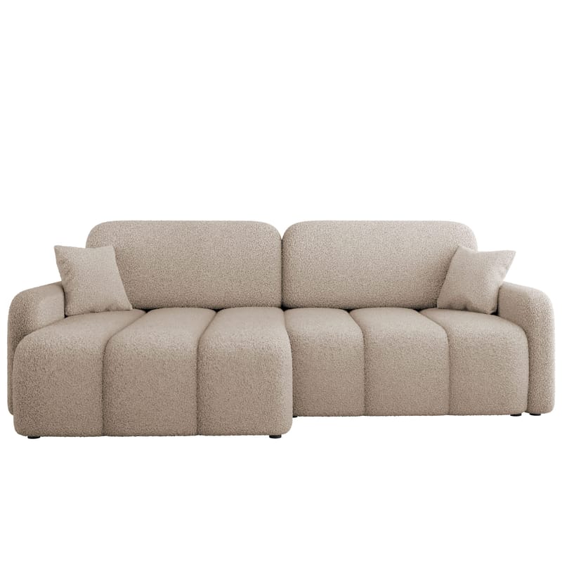 Quarlos 3-seters Sovesofa med Divan Venstre og Oppbevaring, Mørk beige