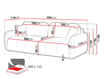 Quarlos 3-seters Sovesofa med Oppbevaring - Beige - Møbler - Sofaer - Sovesofaer - 3 seters sovesofa