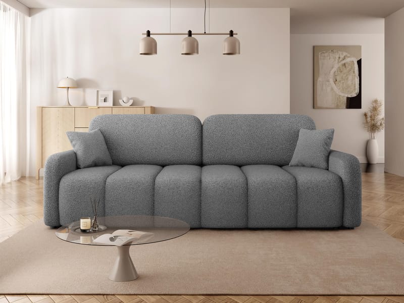Quarlos 3-seters Sovesofa med Oppbevaring - Grå - Møbler - Sofaer - Sovesofaer - 3 seters sovesofa