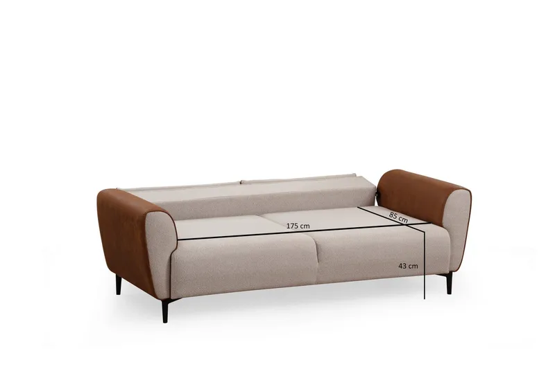 Rebelo 3-seter Sovesofa - Beige - Møbler - Sofaer - Sovesofaer - 3 seters sovesofa