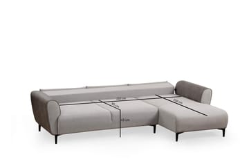 Rebelo Sovesofa med divan - Grå - Møbler - Sofaer - Sovesofaer - Sovesofa divan