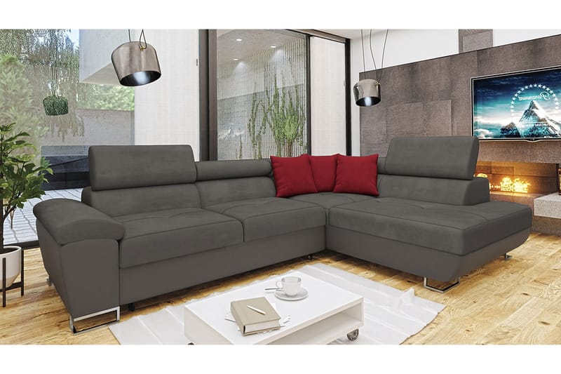 Reginia Sovesofa m. Sjeselong L-formet - Møbler - Sofaer - Fløyelssofaer