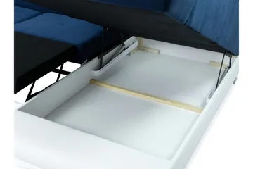 Reginia Sovesofa med Sjeselong og Dobbel Sjeselong 4-seter i Kunstlær - Hvit / Grå - Møbler - Sofaer - Sovesofaer - Sovesofa divan