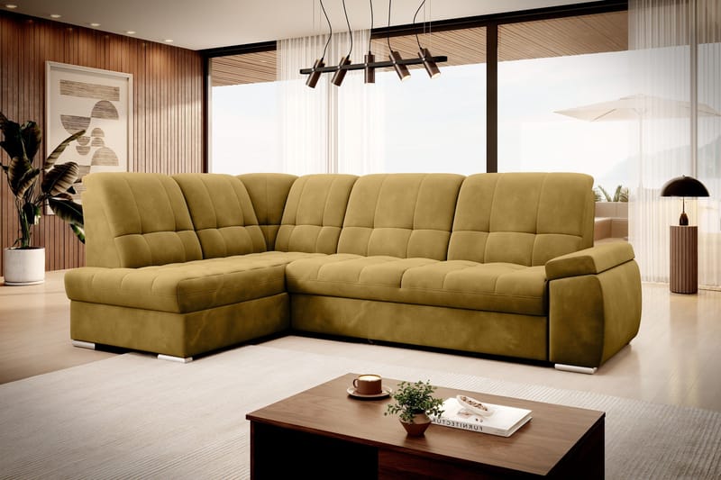 Sajana Sovesofa m. Sjeselong 3-seter, Gul