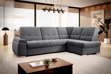 Sajana Sovesofa m. Sjeselong 3-seter - Mørkegrå - Møbler - Sofaer - Sovesofaer - Langsgående sovesofa