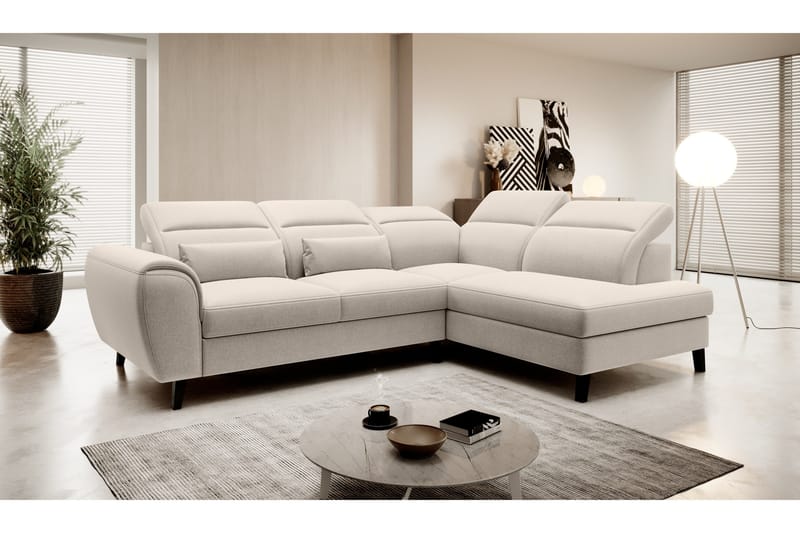 Sajda Sovesofa m. Sjeselong 3-seter - Beige - Møbler - Sofaer - Sovesofaer - Langsgående sovesofa