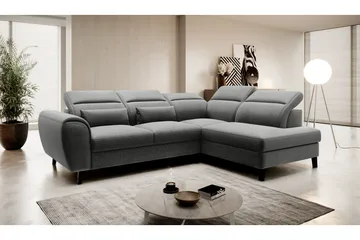 Sajda Sovesofa m. Sjeselong 3-seter - Grå - Møbler - Sofaer - Sovesofaer - Langsgående sovesofa