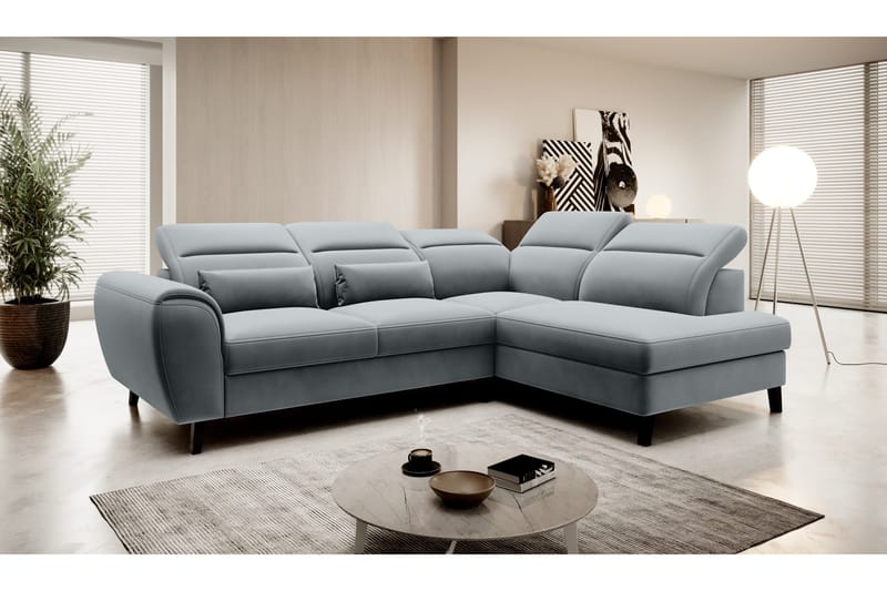 Sajda Sovesofa m. Sjeselong 3-seter - Grå - Møbler - Sofaer - Sovesofaer - Langsgående sovesofa