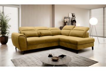 Sajda Sovesofa m. Sjeselong 3-seter - Gul - Møbler - Sofaer - Sovesofaer - Langsgående sovesofa