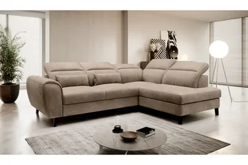 Sajda Sovesofa m. Sjeselong 3-seter - Lys brun - Møbler - Sofaer - Sovesofaer - Langsgående sovesofa
