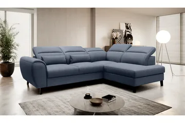 Sajda Sovesofa m. Sjeselong 3-seter - Mørkeblå - Møbler - Sofaer - Sovesofaer - Langsgående sovesofa