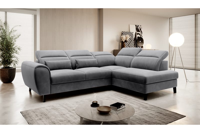 Sajda Sovesofa m. Sjeselong 3-seter - Mørkegrå - Møbler - Sofaer - Sovesofaer - Langsgående sovesofa