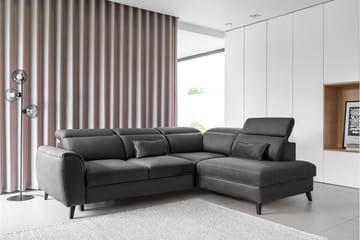 Sajda Sovesofa m. Sjeselong 3-seter - Mørkegrå - Møbler - Sofaer - Sovesofaer - Langsgående sovesofa