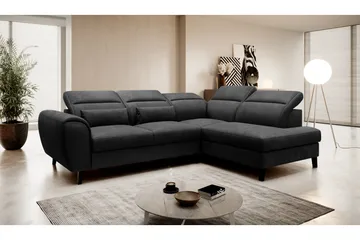 Sajda Sovesofa m. Sjeselong 3-seter - Mørkegrå - Møbler - Sofaer - Sovesofaer - Langsgående sovesofa