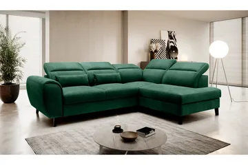 Sajda Sovesofa m. Sjeselong 3-seter - Mørkegrønn - Møbler - Sofaer - Sovesofaer - Langsgående sovesofa