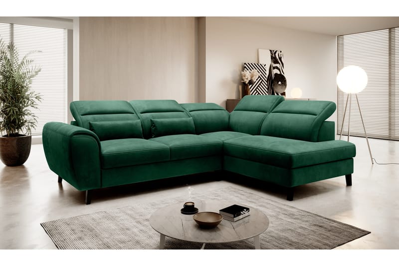 Sajda Sovesofa m. Sjeselong 3-seter - Mørkegrønn - Møbler - Sofaer - Sovesofaer - Langsgående sovesofa