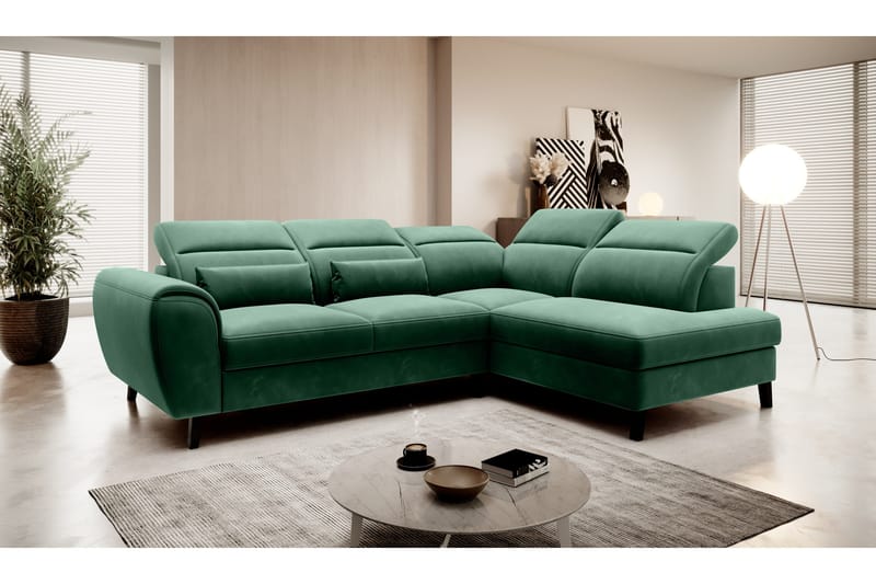 Sajda Sovesofa m. Sjeselong 3-seter - Mørkegrønn - Møbler - Sofaer - Sovesofaer - Langsgående sovesofa
