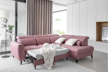 Sajda Sovesofa m. Sjeselong 3-seter - Rosa - Møbler - Sofaer - Sovesofaer - Langsgående sovesofa