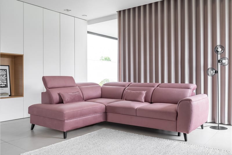Sajda Sovesofa m. Sjeselong 3-seter - Rosa - Møbler - Sofaer - Sovesofaer - Langsgående sovesofa