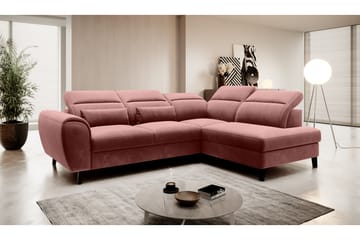 Sajda Sovesofa m. Sjeselong 3-seter - Rosa - Møbler - Sofaer - Sovesofaer - Langsgående sovesofa