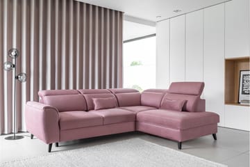 Sajda Sovesofa m. Sjeselong 3-seter - Rosa - Møbler - Sofaer - Sovesofaer - Langsgående sovesofa