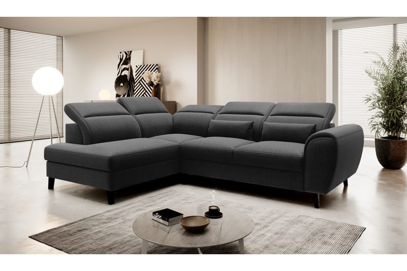 Sajda Sovesofa m. Sjeselong 3-seter, Svart