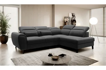 Sajda Sovesofa m. Sjeselong 3-seter - Svart - Møbler - Sofaer - Sovesofaer - Langsgående sovesofa