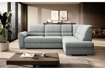 Sajmon Sovesofa m. Sjeselong 3-seter - Grå - Møbler - Sofaer - Sovesofaer - Langsgående sovesofa